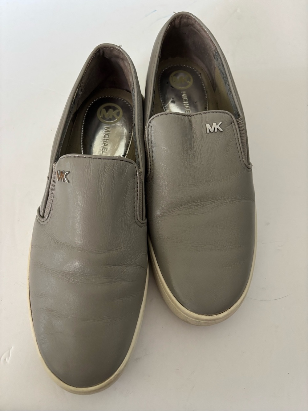 Michael Kors Women's Gray Slip-On Leather Loafers